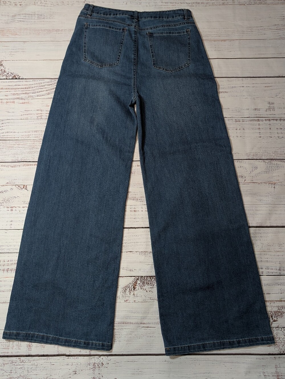 TractrBLU Women's High Rise Wide Leg Jeans Size 30 Indigo Wash - Picture 7 of 12